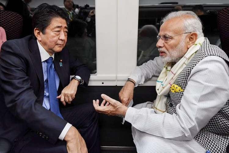 File image of PM Modi with Shinzo Abe