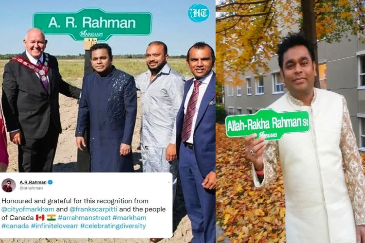 Grammy and Oscar award winner A R Rahman and the street names after him