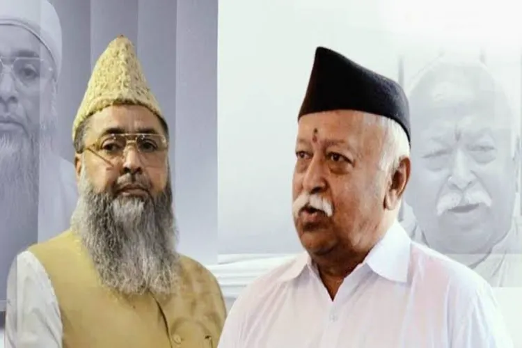 Imam Umer Ahmed Ilyasi and RSS chief Mohan Bhagwat