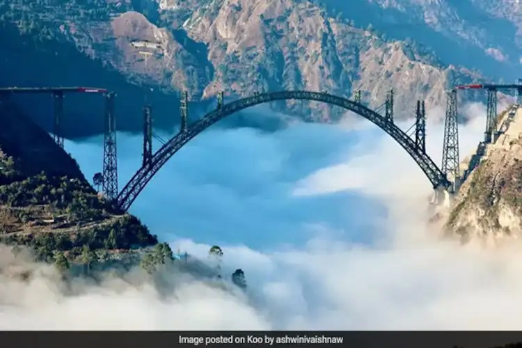 The highest Railway bridge in Asia is over the Chenab river on the railway line to Kashmir