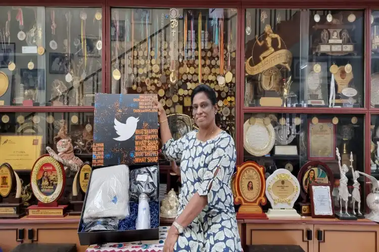 P T Usha with her medals (Twitter)