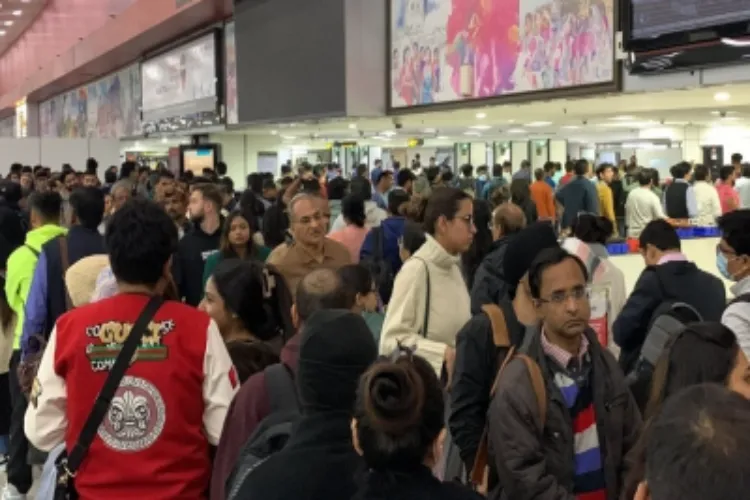 A scene at Delhi airport