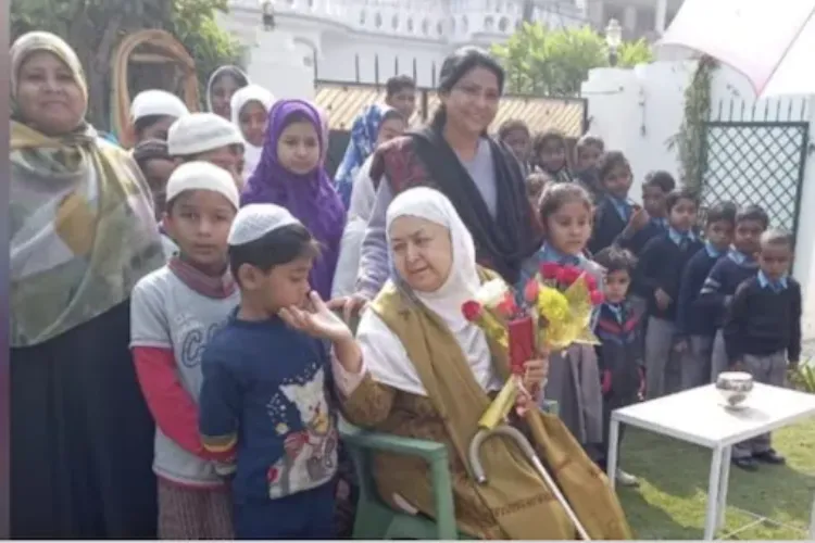 Tahira Rizvi with locals in Lucknow