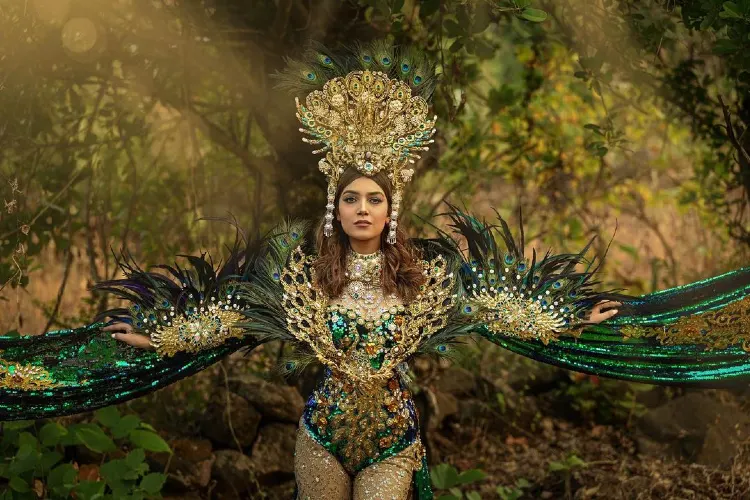 Mrs World Sargam Kaushal, her attire won the most exotic national costume at Mrs World, 2022