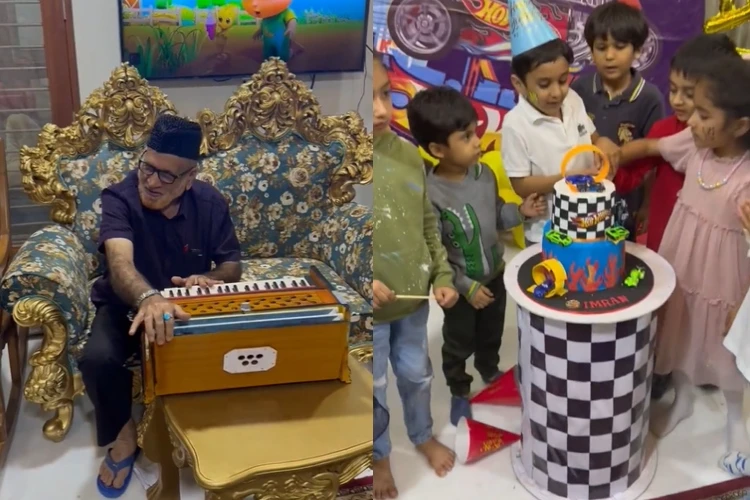 Irfan Pathan's father rhymes song Happy Birthday for Imran on harmonium