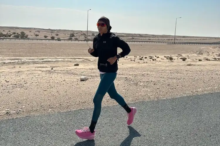 Sufiya Sufi Khan during her Qatar run (Twitter)