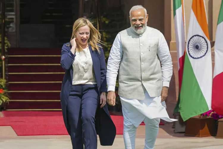 Prime Minister Narendra Modi with Italian PM Giorgia Meloni