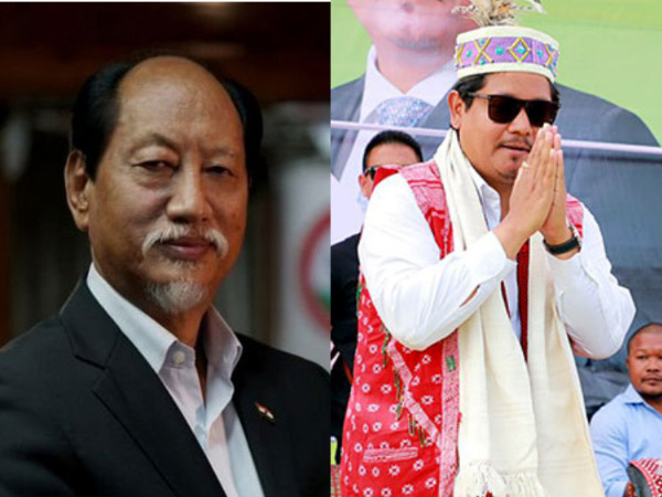 Nationalist Democratic Progressive Party's Neiphiu Rio and National People's Party (NPP) chief Conrad Sangma 