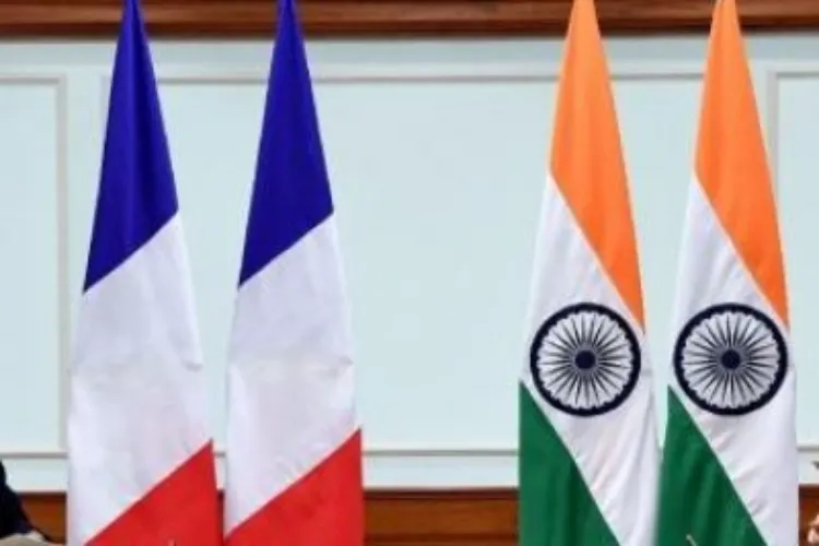 Flags of France and India