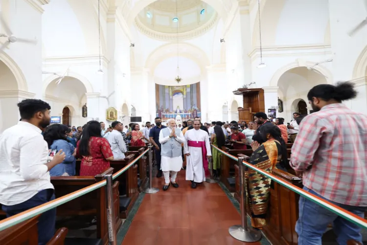 Prime Minister Narendra Modi in Sacred Heart Cathedral