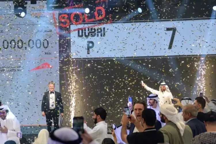 The P7 number plate was sold at a whopping Dh55m at an auction in Dubai on Sunday