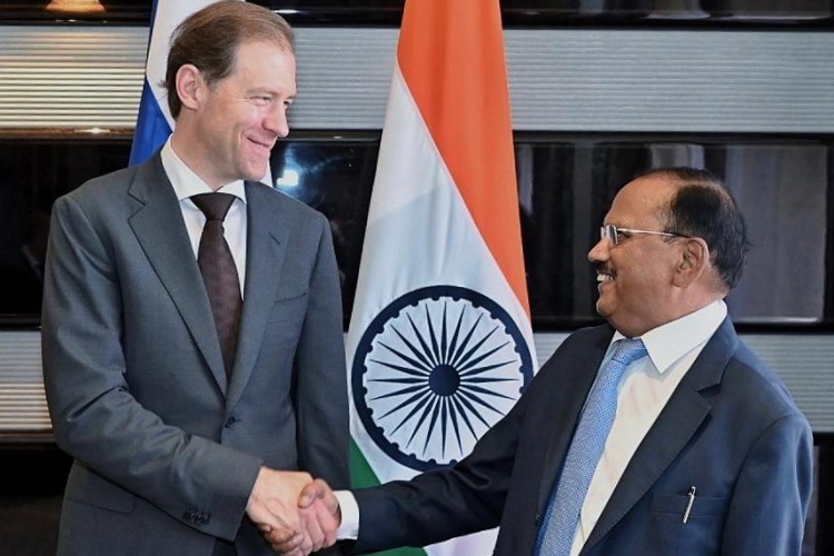 NSA Ajit Doval with Russian Deputy PM Manturov