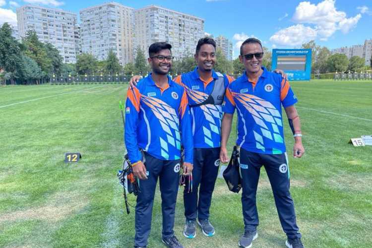 The Indian men's recurve archery team finished with a silver medal