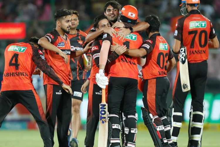 SRH registered a last-ball thriller against RR on Sunday