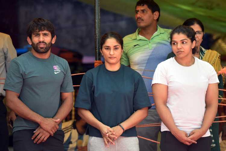 Bajrang Punia, Vinesh Phogat and Sakshee Malik