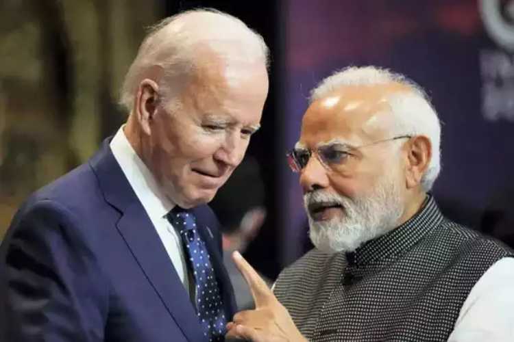 File picture of US President Joe Biden with PM Narendra Modi