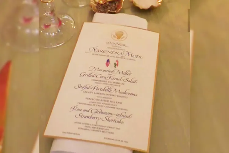 Menu at White House 