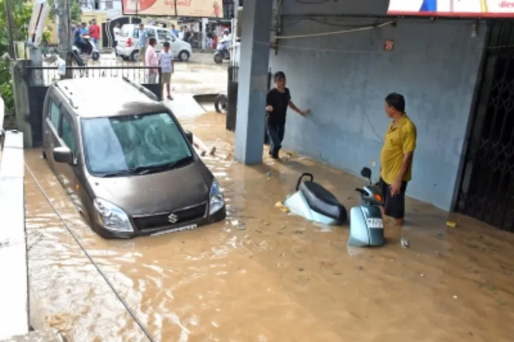 A flooded area in Assam