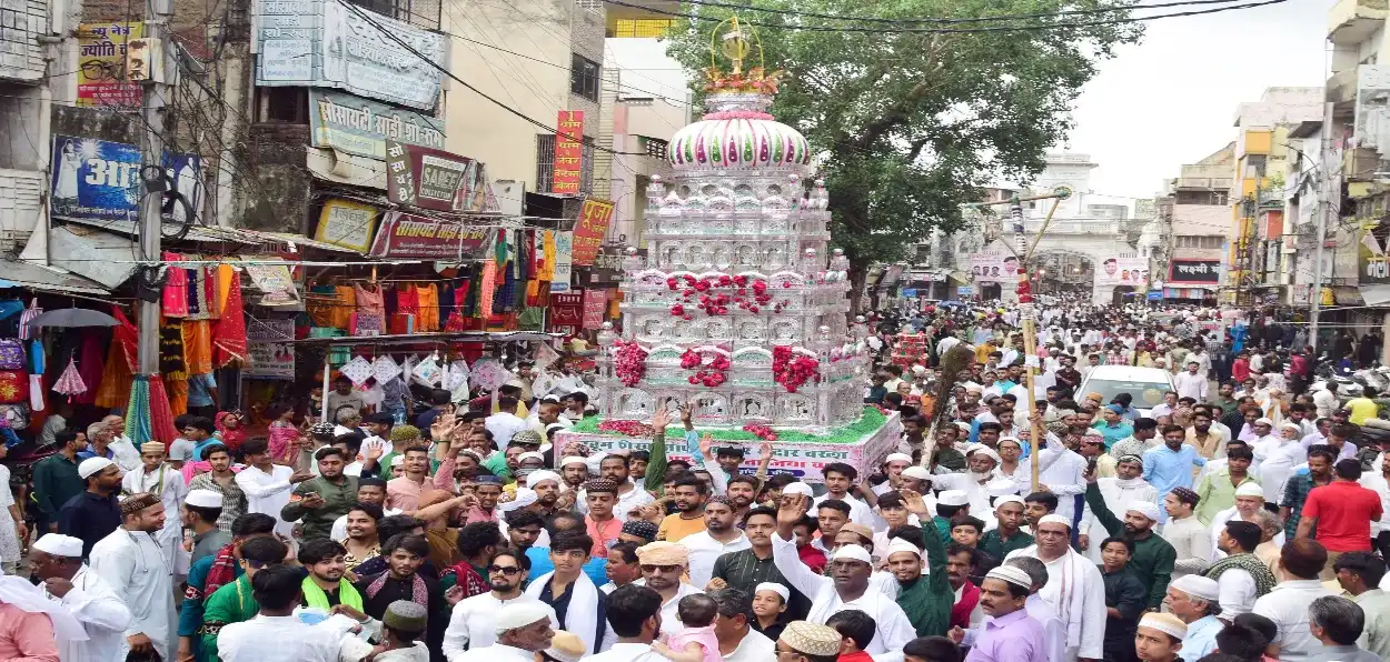 Muslims taking out a Muharram procession in Lucknow