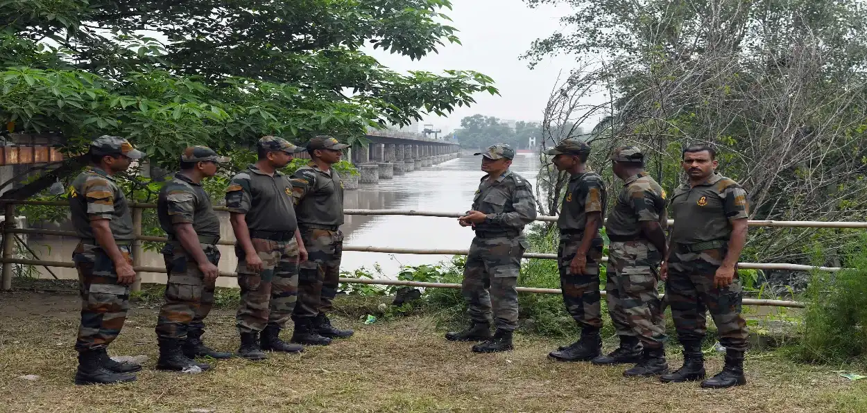 Indian Army in a flood hit area