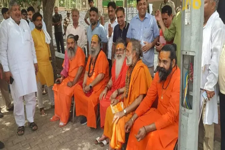 Sadhus who visited the temples in the Nuh district of Haryana