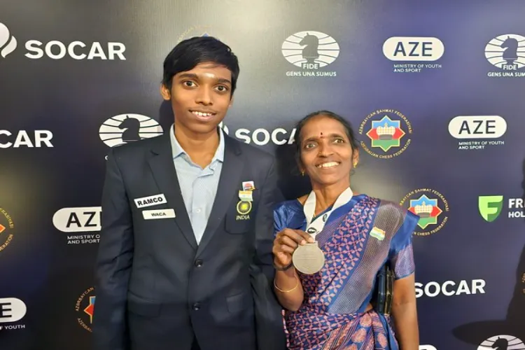 Praggnanandhaa with his mother Nagalakshmi