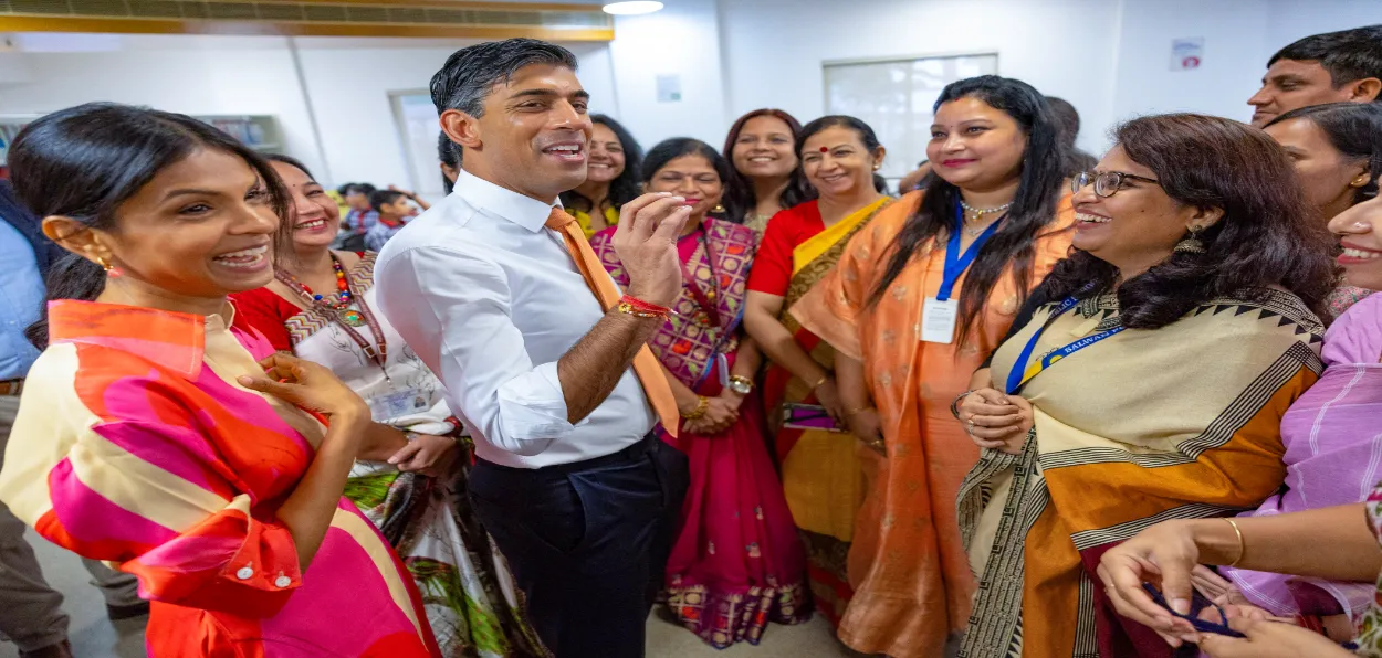 PM of the UK Rishi Sunak and his wife Akshata Murthy at the British Council in New Delhi