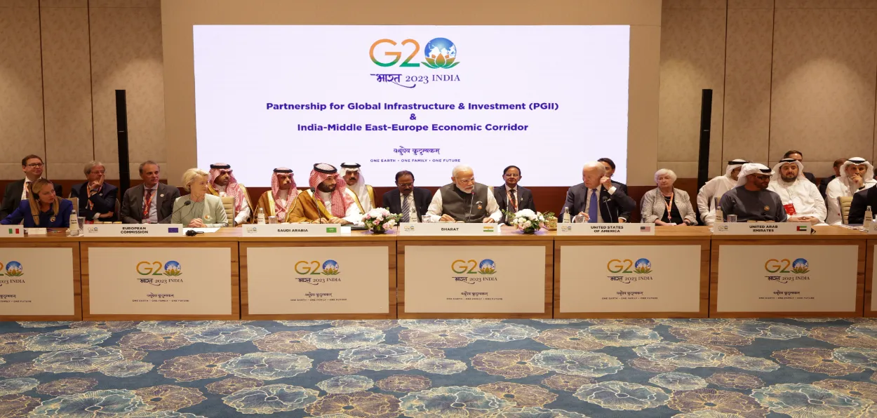 Leaders at G-20 Summit announcing India-Middle east and EU multi-modal transport corridor