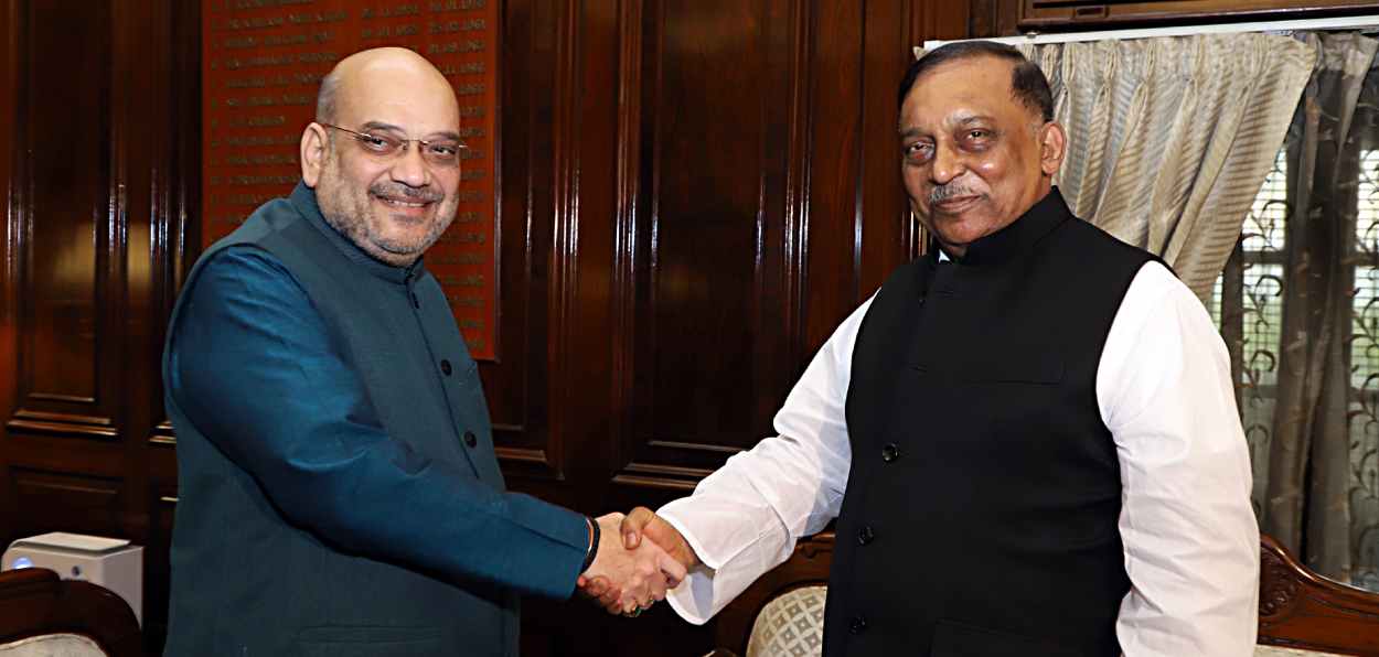 Bangladesh Home Minister Asaduzzaman Khan with Home Minister Amit Shah