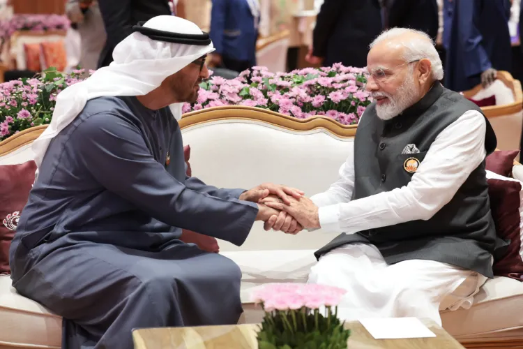 Prime Minister Narendra Modi withSheikh  the UAE President Mohamed Bin Zayed at G-20 Summit