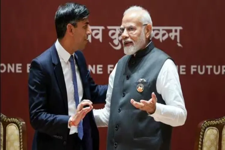 Prime Minister Narendra Modi with British Prime Minister Rishi Sunak