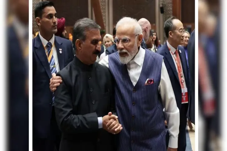 Prime Minister Narendra Modi with Himachal CM Sukhwinder Singh Sukhu