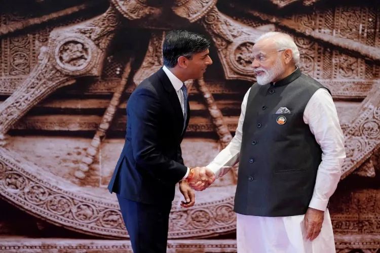 Prime Minister Narendra Modi with British Prime Minister Rishi Sunak