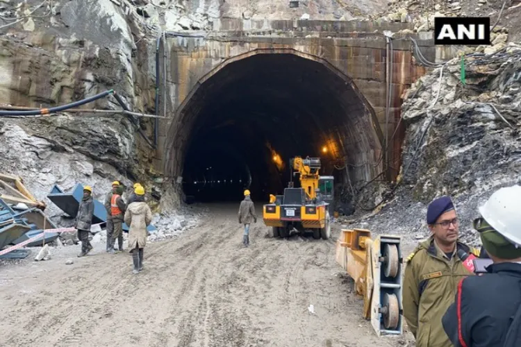 Construction in progress at the Sela tunnel