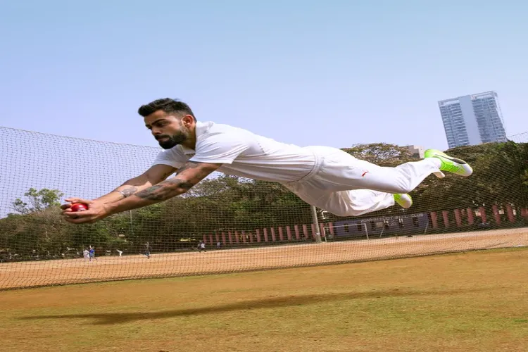 Virat Kohli during a practice session