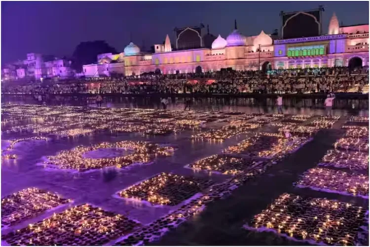 Decorations in Ayodhya on Diwali