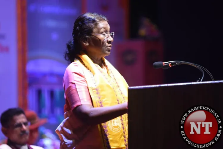 President Droupadi Murmu speaking at an event on the occasion of the 111th convocation of Rashtrasant Tukadoji Maharaj Nagpur University 