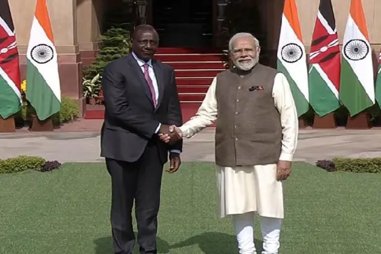 Prime Minister Narendra Modi with Kenyan President William Ruto 