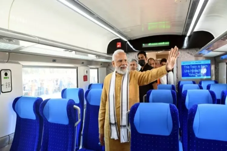 PM Modi in a Vande Bharat train (File)