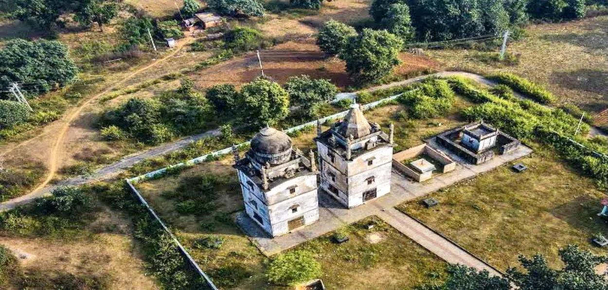 An aerial view of the Sarv Dharmasthal at McCluskie Ganj