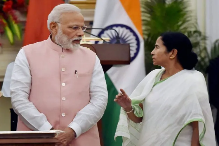 A file image of Prime Minister Narendra Modi and West Bengal Chief Minister Mamata Banerjee