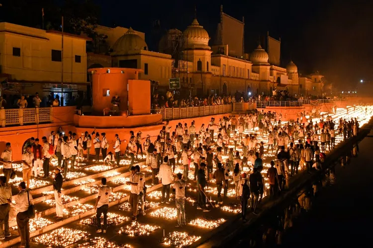 Saryu Ghat in Ayodhya: Glowing with lakhs of diyas