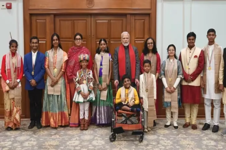 Prime Minister Narendra Modi with PMRBP awardees