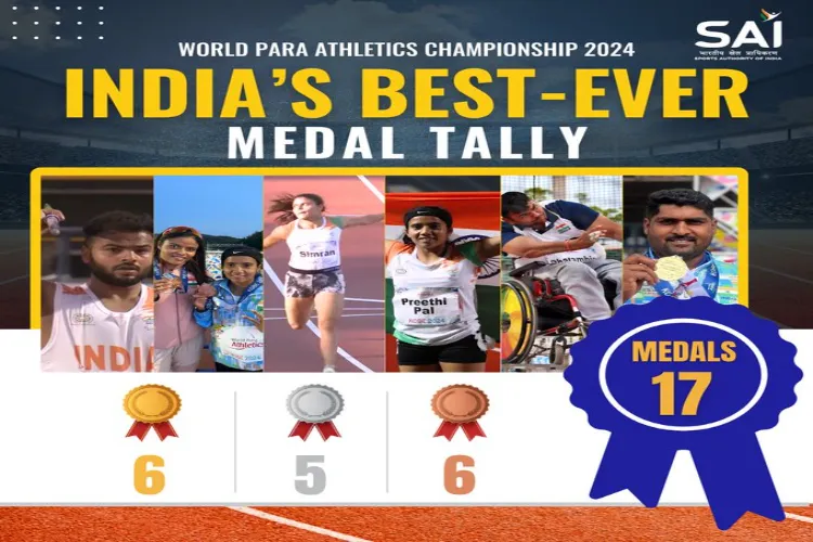 A SAI Poster depicting India's medal haul at the para athletics championship 