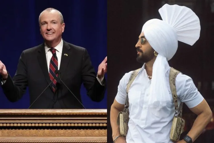 New Jersey Governor Phil Murphy (Left) Actor-Singer Diljit Dosanjh (Right)