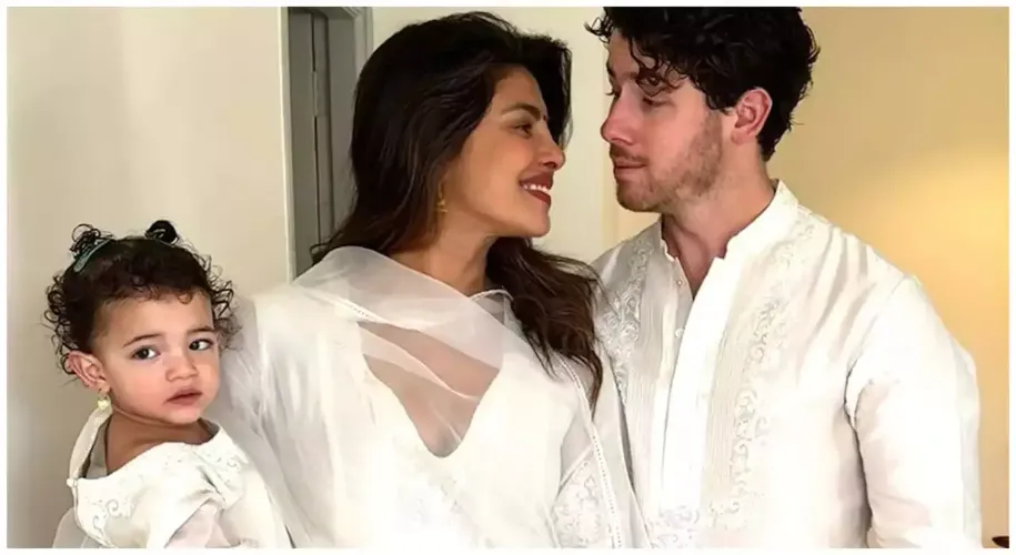 Priyanka Chopra and Nick Jonas with daughter Malti Marie