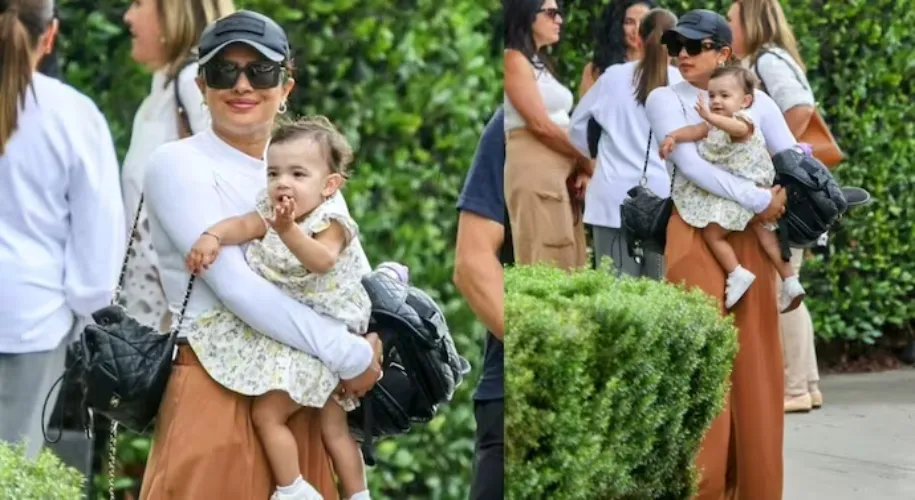 Actor Priyanka Chopra with daughter Malti Marie