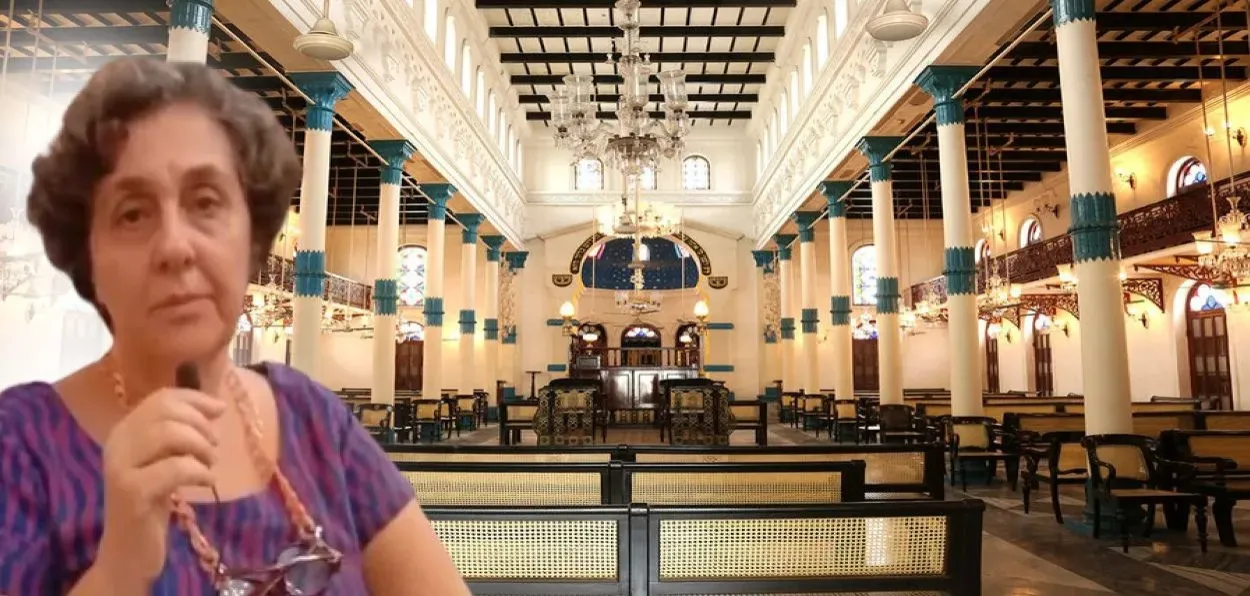 Author and activist Jael Silliman in the Asia's largest synagogue Magin David 
