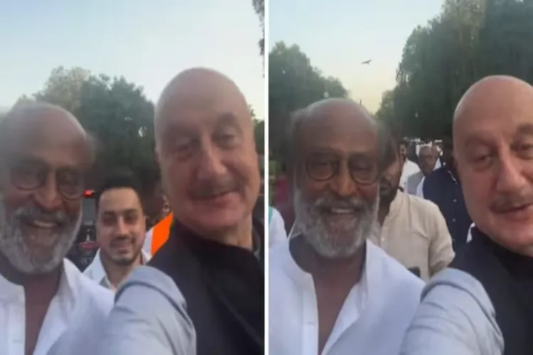 Actors Rajnikanth and Anupam Kher in the latest Instagram video