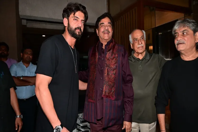 Veteran actor Shatrughan Sinha with Zaheer Iqbal and others